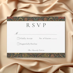 Elegante  Cottage Botanische herfst bruiloft RSVP Kaartje