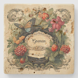 Elegante Cottagecore Botanische Tuin Gepersonalise Stenen Onderzetter