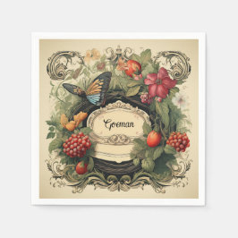Elegante Cottagecore Garden Berries Gepersonalisee Servet