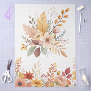 Elegante Cottagecore Herfst Bloemen Boeket Decoupa Tissuepapier