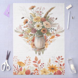 Elegante Cottagecore Herfst Bloemen Boeket Decoupa Tissuepapier
