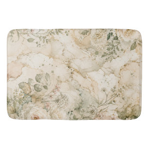 Elegante Cottagecore Marmeren Botanische Huisdecor Badmat