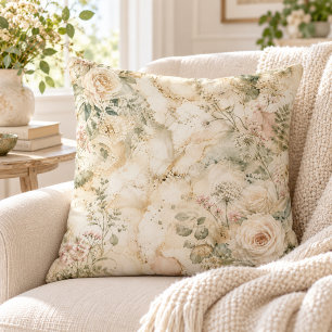 Elegante Cottagecore Marmeren Botanische Huisdecor Kussen
