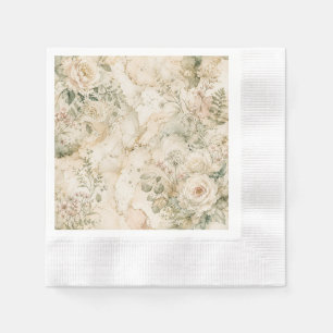 Elegante Cottagecore Marmeren Botanische Huisdecor Servet