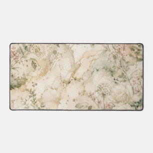 Elegante Cottagecore Marmeren Botanische techniek Bureaumat