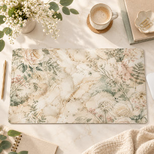 Elegante Cottagecore Marmeren Botanische techniek Bureaumat