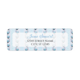 Elegante Cottagecore Retouradreslabels (blauw) Etiket
