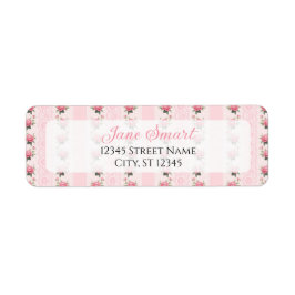Elegante Cottagecore Retouradreslabels (roze) Etiket