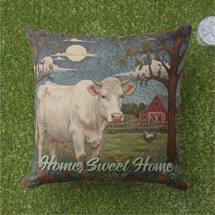 Elegante country chic boho koe boerderij buitenkussen