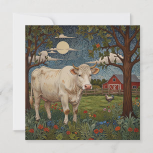 Elegante country chic boho koe boerderij kaart