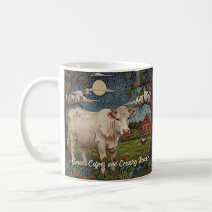 Elegante country chic boho koe boerderij koffiemok