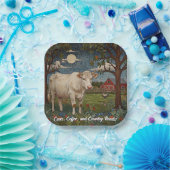 Elegante country chic boho koe boerderij papieren bordje (Feest)