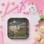 Elegante country chic boho koe boerderij papieren bordje (Feest)