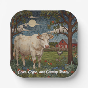Elegante country chic boho koe boerderij papieren bordje