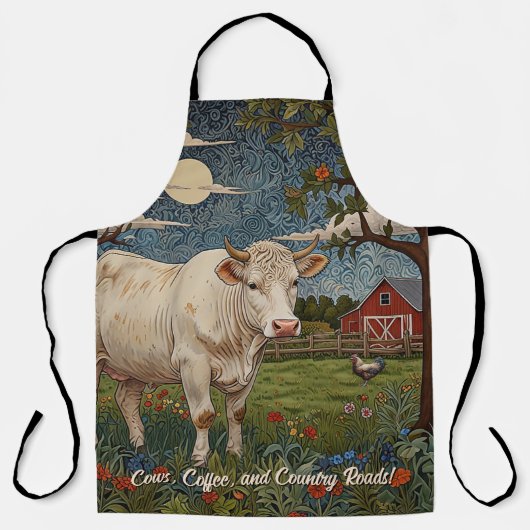 Elegante country chic boho koe boerderij schort (Voorkant)