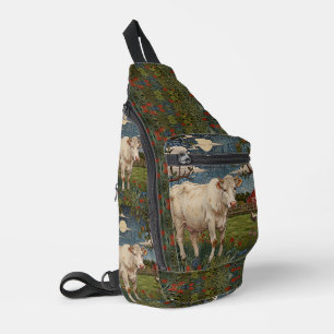 Elegante country chic boho koe boerderij sling bag