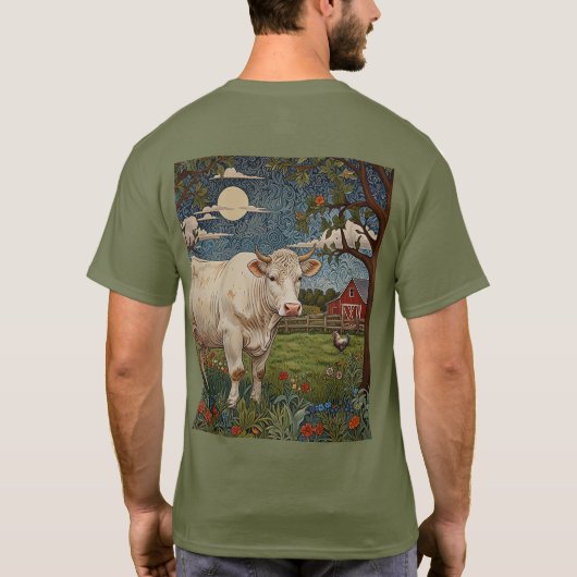 Elegante country chic boho koe boerderij t-shirt (Achterkant)