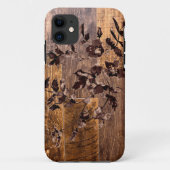 Elegante country chic houtnerf bloemen Case-Mate iPhone case (Achterkant)