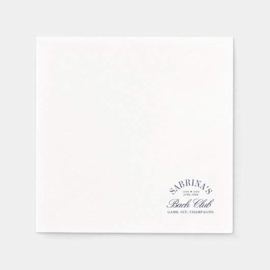 Elegante Country Club Bachelorette Papieren servet (Voorkant)