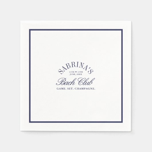 Elegante Country Club Bachelorette Papieren servet (Voorkant)