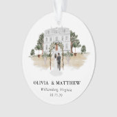 Elegante Country Manor bruiloft foto Keepsake Ornament (voorkant)