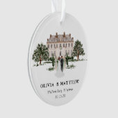 Elegante Country Manor bruiloft foto Keepsake Ornament (voorkant)