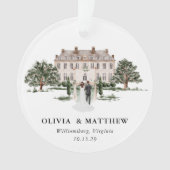 Elegante Country Manor bruiloft foto Keepsake Ornament (voorkant)
