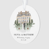 Elegante Country Manor bruiloft foto Keepsake Ornament (voorkant)
