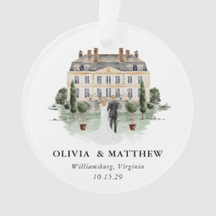 Elegante Country Manor bruiloft foto Keepsake Ornament