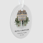 Elegante Country Manor bruiloft foto Keepsake Ornament (voorkant)