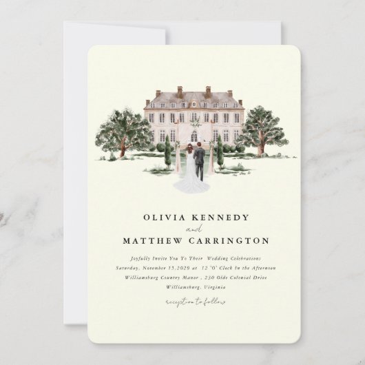 Elegante Country Manor Ranch Alles in één Kaart (Voorkant)