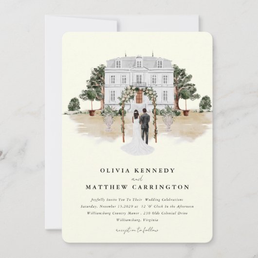 Elegante Country Manor Ranch Alles in één Kaart (Voorkant)