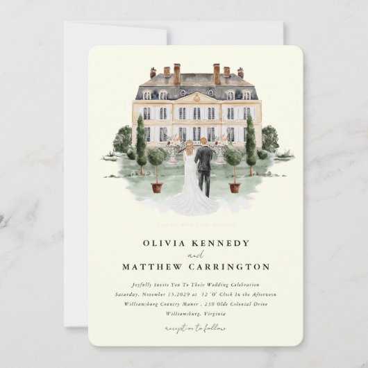 Elegante Country Manor Ranch Alles in één Kaart (Voorkant)