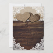 Elegante Country Two Hearts Bloemen Lace Wedding Save The Date (Achterkant)