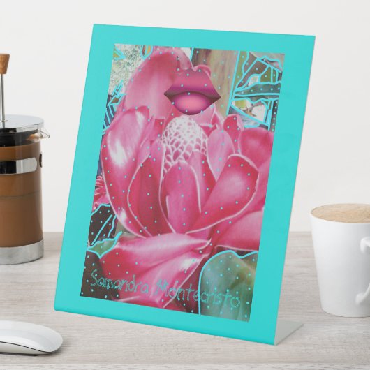 Elegante couture aardbei bloem voetstuk teken reclamebord met voetstuk (Insitu)