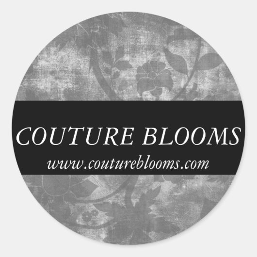 Elegante Couture Bloemist Zakelijke Sticker (Voorkant)