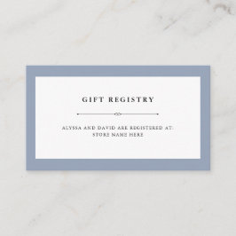 Elegante Couture | Dusty Blue Gift Registry Insert Informatiekaartje
