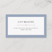 Elegante Couture | Dusty Blue Gift Registry Insert Informatiekaartje (Voorkant)