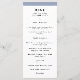 Elegante Couture | Dusty Blue Wedding Menu