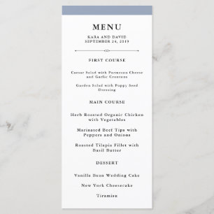 Elegante Couture   Dusty Blue Wedding Menu