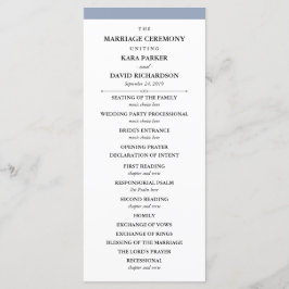 Elegante Couture | Dusty Blue Wedding-programma Programmakaart