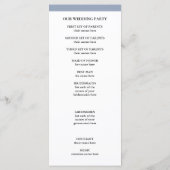 Elegante Couture | Dusty Blue Wedding-programma Programmakaart (Achterkant)
