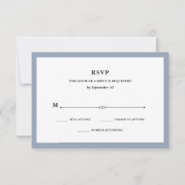 Elegante Couture | Dusty Blue Wedding RSVP Kaartje