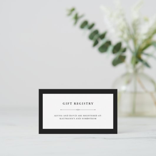 Elegante Couture | Invoegen geschenkregister Informatiekaartje (Staand voorkant)