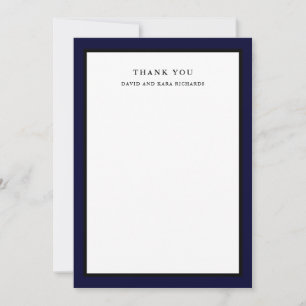 Elegante Couture marineblauw Bedankkaart