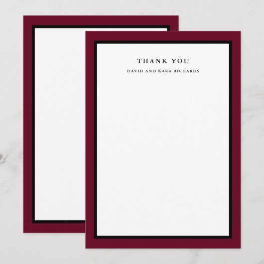 Elegante Couture | Marsala Bedankkaart (Voorkant / Achterkant)