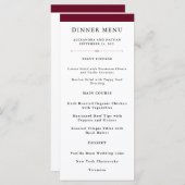 Elegante Couture | Marsala Huwelijksmenu Menu (Voorkant / Achterkant)