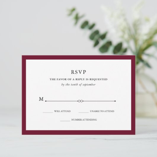 Elegante Couture | Marsala RSVP (Staand voorkant)