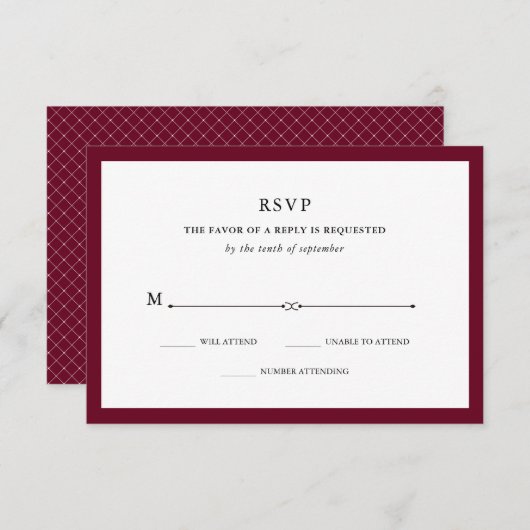 Elegante Couture | Marsala RSVP (Voorkant / Achterkant)