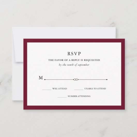 Elegante Couture | Marsala RSVP Kaartje (Voorkant)